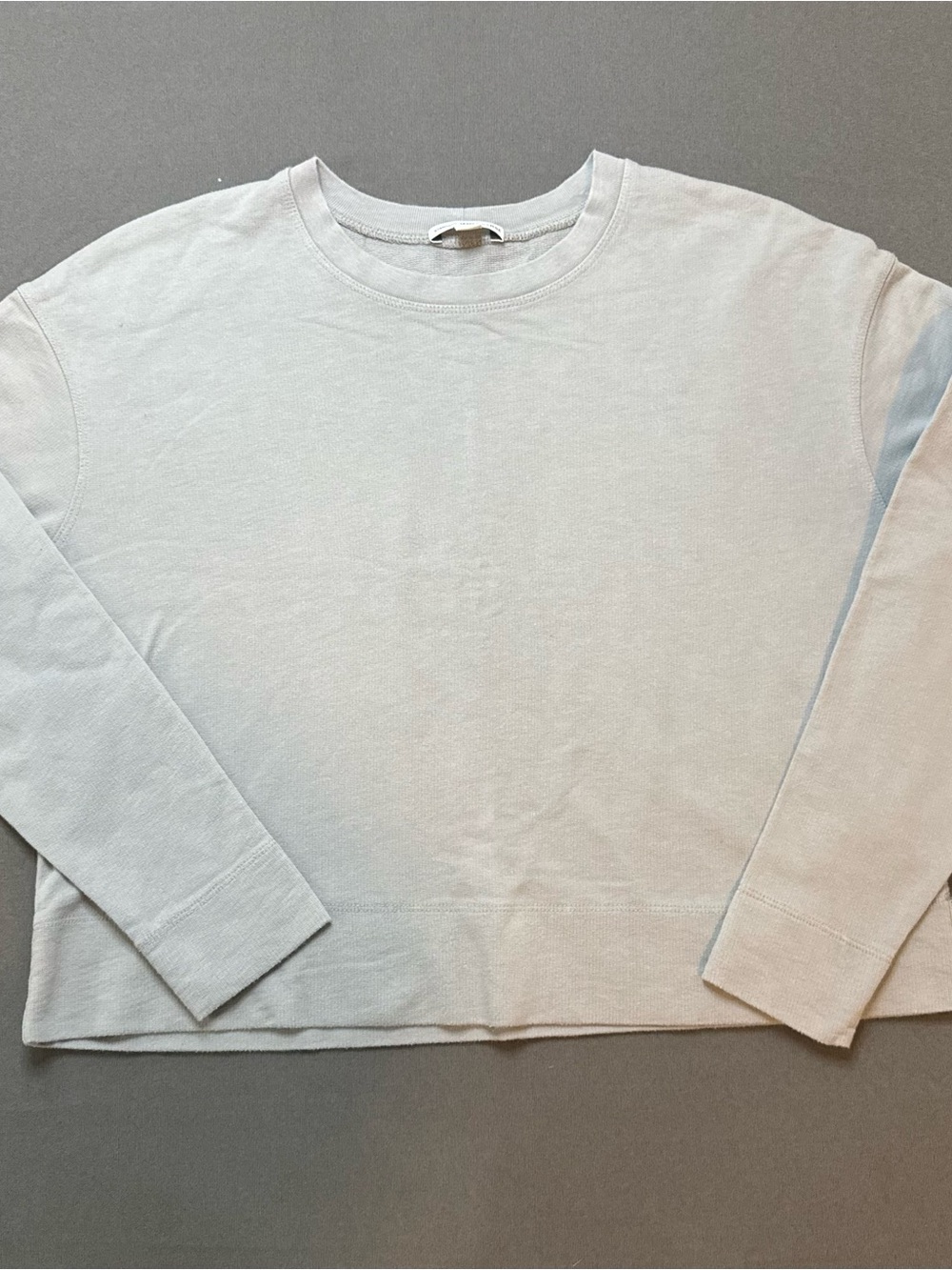 James Perse Standard Women's Pale Gray Long-Sleeve Crewneck Tee Size 0 XS